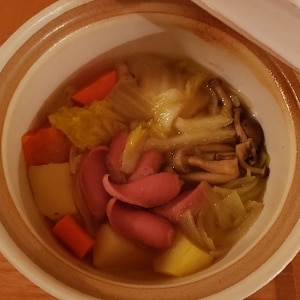 一人鍋レシピ☆ポトフ風白菜鍋